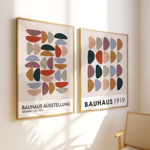 Circles Bauhaus print set, Mid century modern, geometric wall art, mid century wall art, retro Bauhaus print, exhibition print set,
