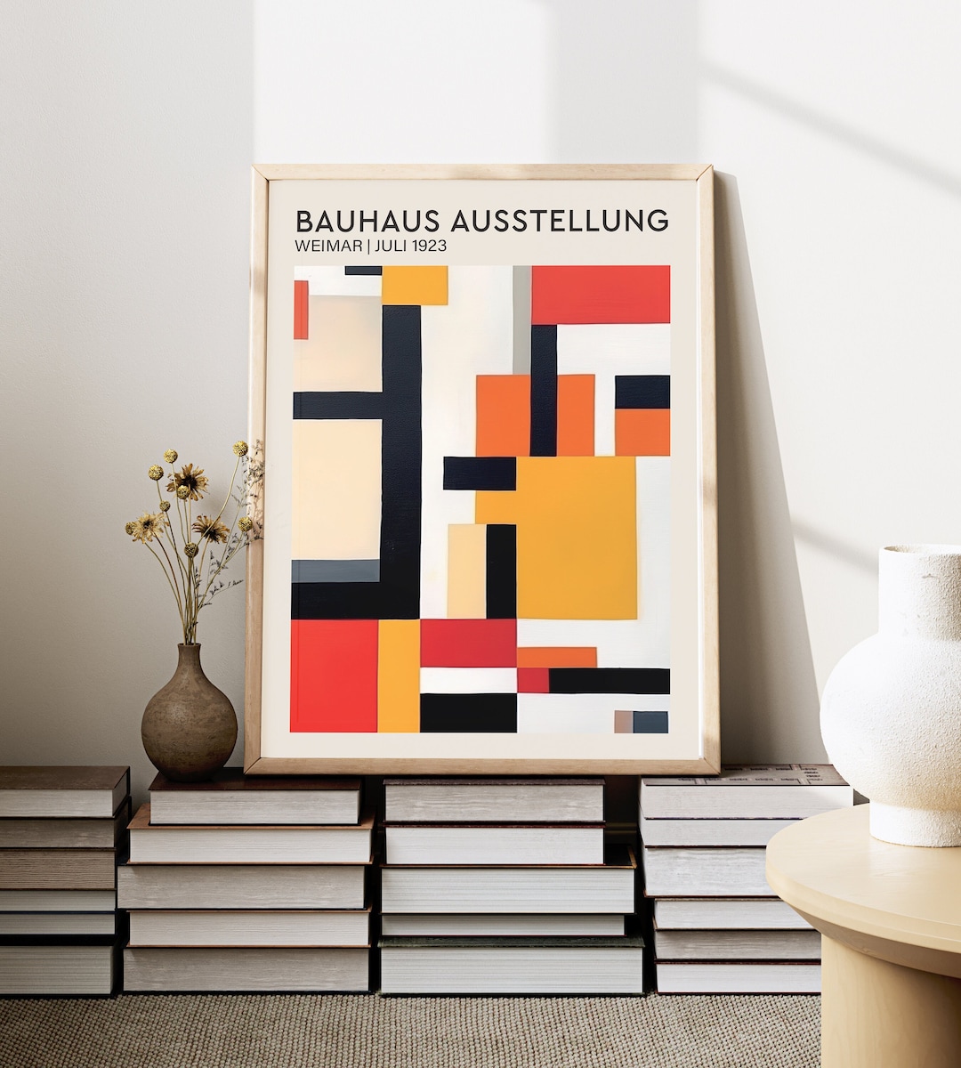 Geometric Bauhaus Exhibition Poster: Mid-century Modern Wall Art - Etsy UK