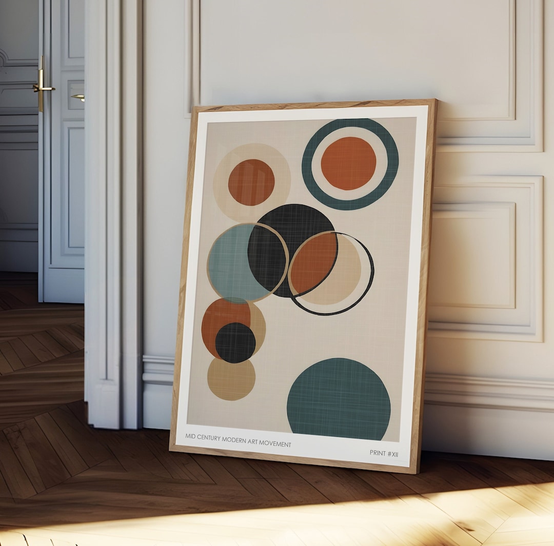 Mid Century Modern Circles Print: Retro Geometric Wall Art - Etsy