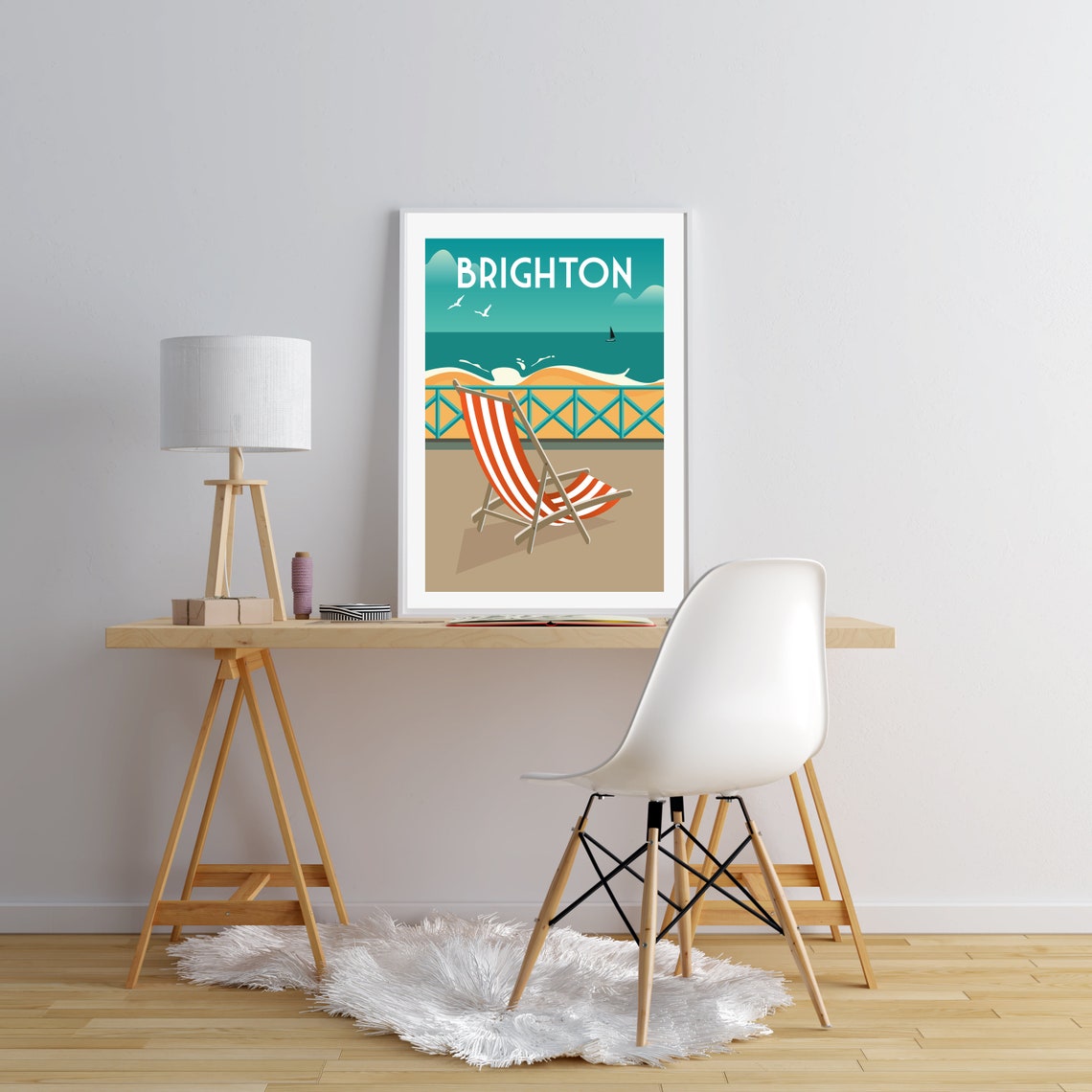 Brighton print Brighton travel poster Brighton travel print Etsy