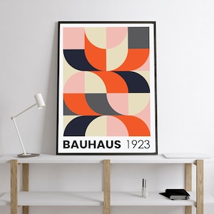Bauhaus geometric poster, retro Bauhaus poster, Bauhaus print, retro exhibition poster, retro wall art, retro print, geometric wall art