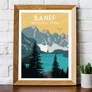 Banff National Park, Banff print, Canada travel print, Canada poster, Banff poster, Canada travel poster, Banff travel print Canada wall art