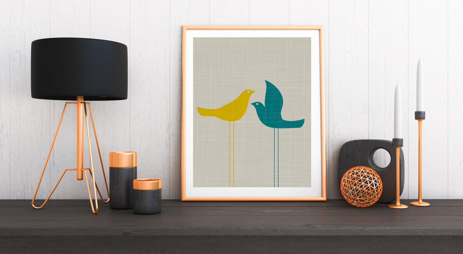 Mid Century Modern Bird Print Bird Wall Art Mid Century Wall Etsy UK
