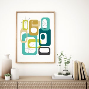 Mid century modern print, mid century print, mid century wall art, retro wall art, retro print, retro art, geometric print, geometric art