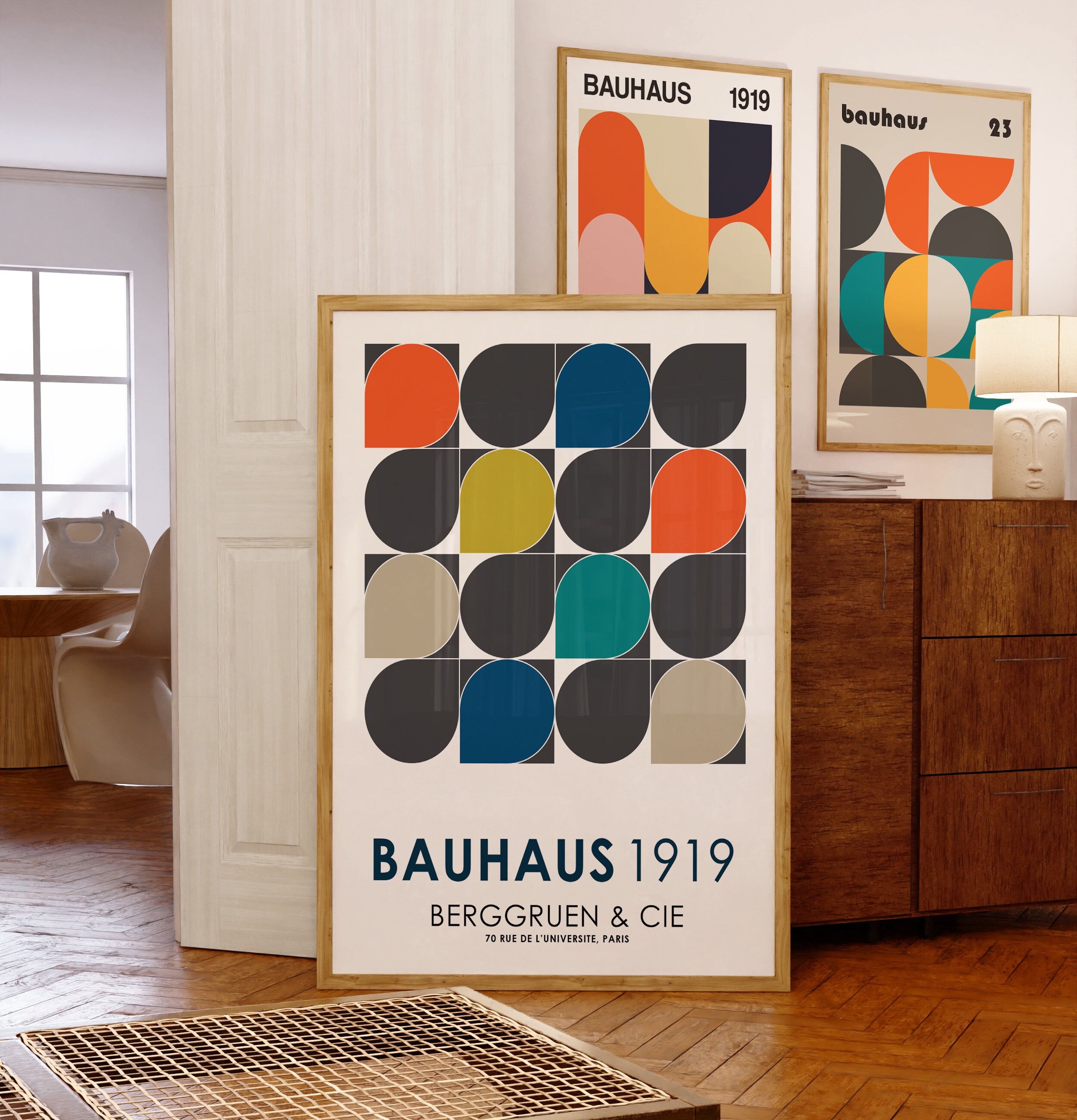 Bauhaus Geometric Print: Mid Century Modern Retro Wall Art - Etsy