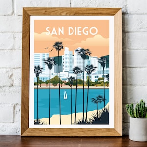 San Diego print, San Diego poster, San Diego travel print, San Diego poster, California travel print, California print, California poster