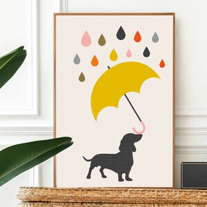 Retro Dog Print: Mid-Century Modern Dachshund Wall Art