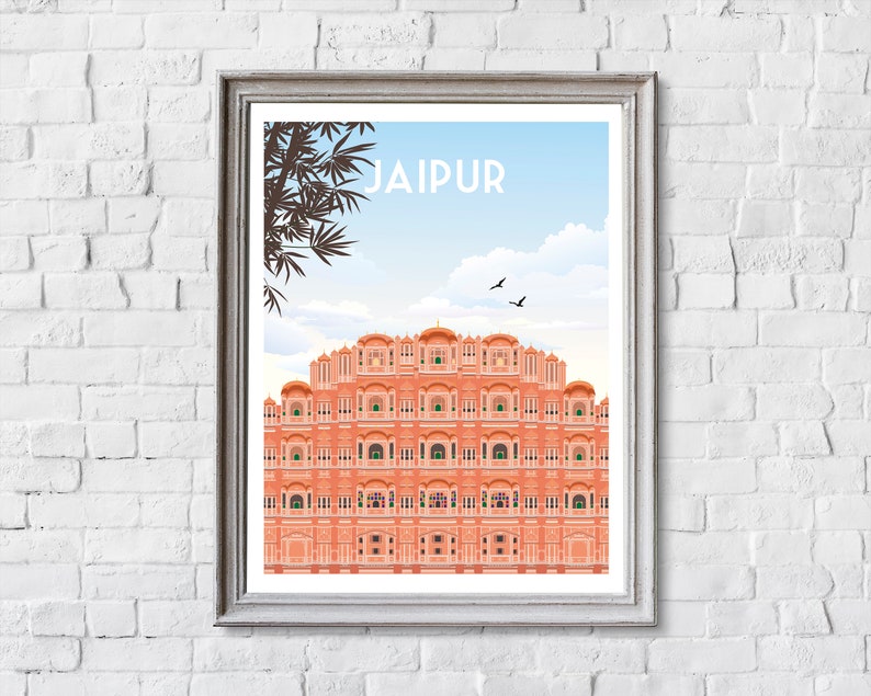 Affiche de voyage Jaipur, Affiche de voyage Inde, Impression Jaipur, Impression Jaipur, Affiche Jaipur, Impression Inde image 2