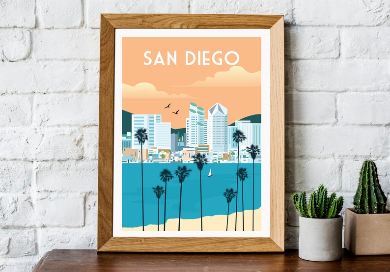San Diego Print San Diego Poster San Diego Travel Print San Etsy