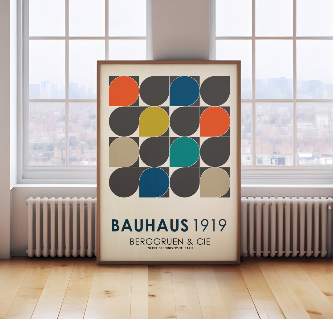 Bauhaus Geometric Print: Mid Century Modern Retro Wall Art - Etsy