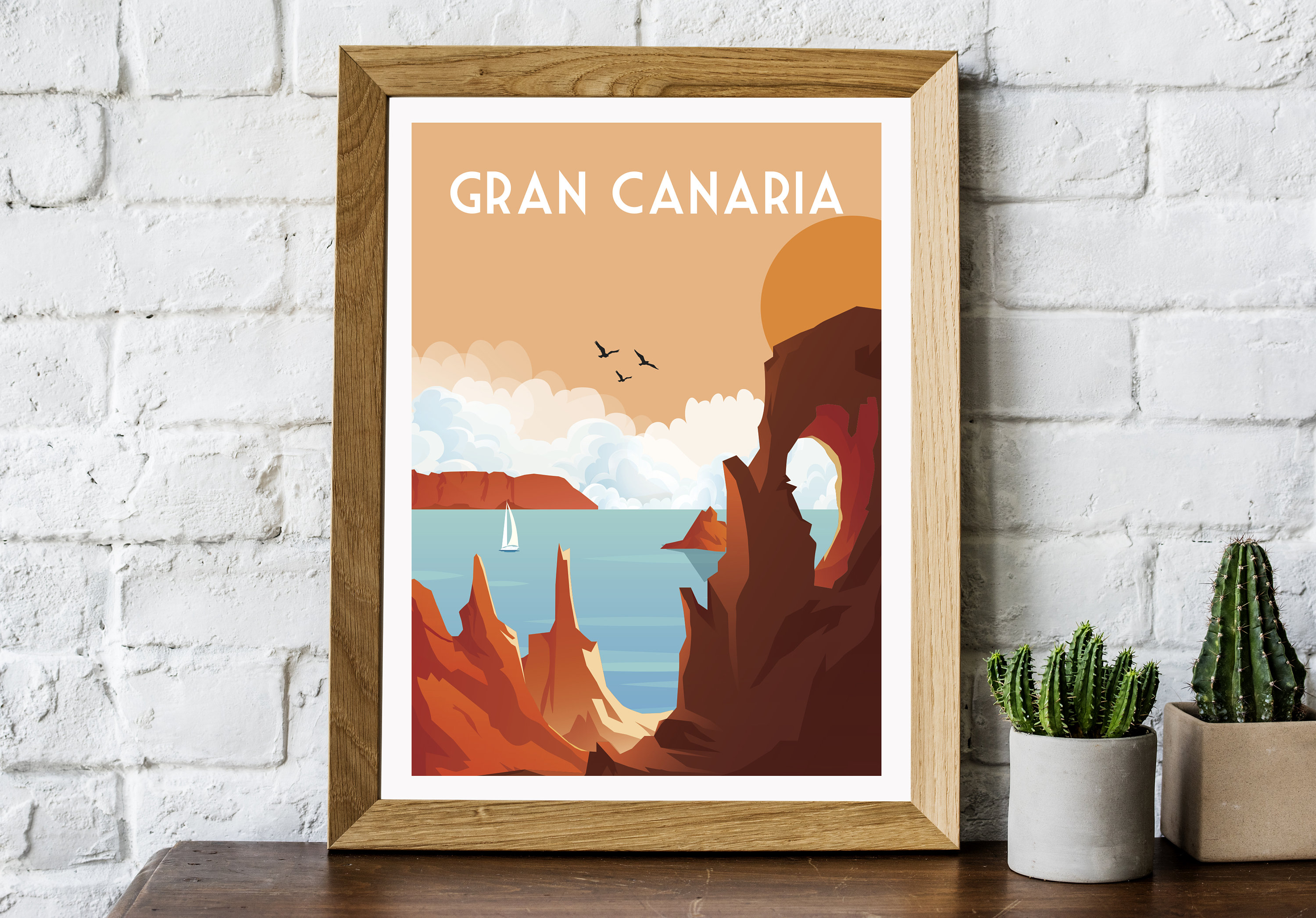 Gran Canaria Poster Gran Canaria Print Canary Islands Print pic