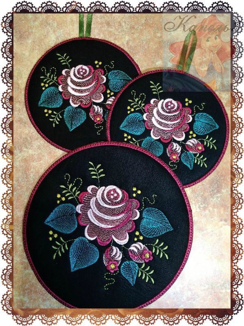 Digital embroidery Trivets Cotton Hot Pads Trivets kitchen Etsy
