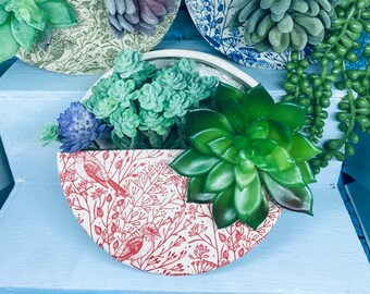 Hanging Wall Planter. Handmade in Ceramic for Succulents