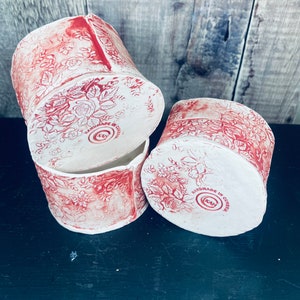 Red Rose Patterned Porcelain Tea Light Holder. Handmade Ceramic image 5