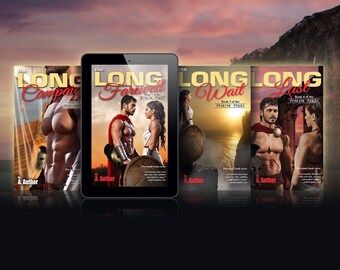 Romance premade book cover series, fantasy book cover, historical 4 book series cover, ebook cover, premade ebook series, The Spartan Series