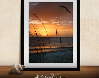 Printable Wall Art Sunset Print #SDB01, Beach Decor, Beach Sunset Photo, Printable Beach Sunset Art, Printable Photo Art, Beach Sunset Print