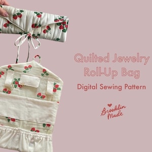 Gesteppte Schmuck-Rolltasche, PDF-Schnittmuster, digitales Schnittmuster, Nähprojekte für Anfänger, Schnittmuster mit Anleitung