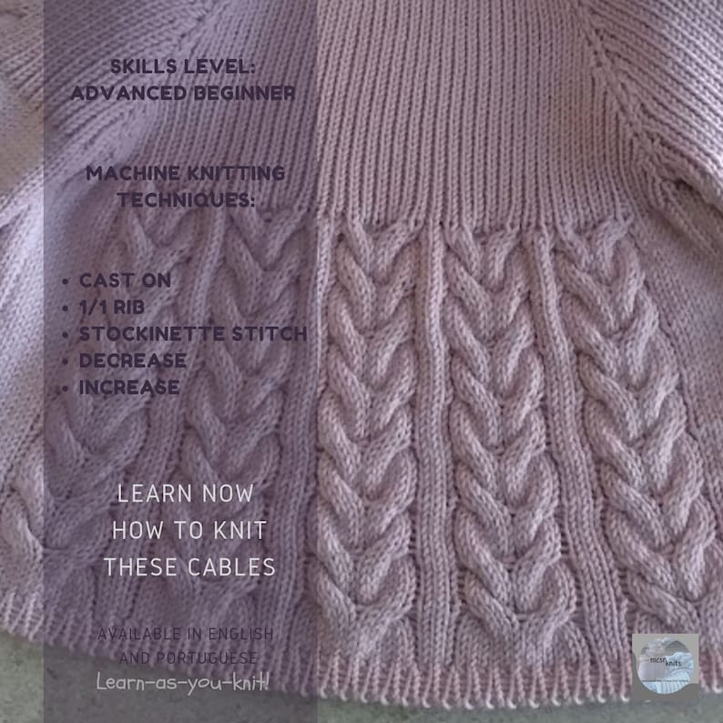 Machine Knitting Patterns Cables Coat Etsy