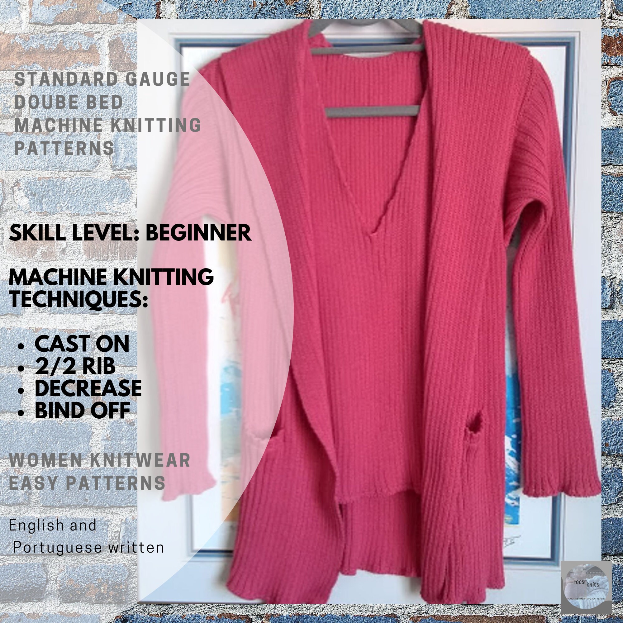 Machine Knitting Patterns Ribbed Set Etsy