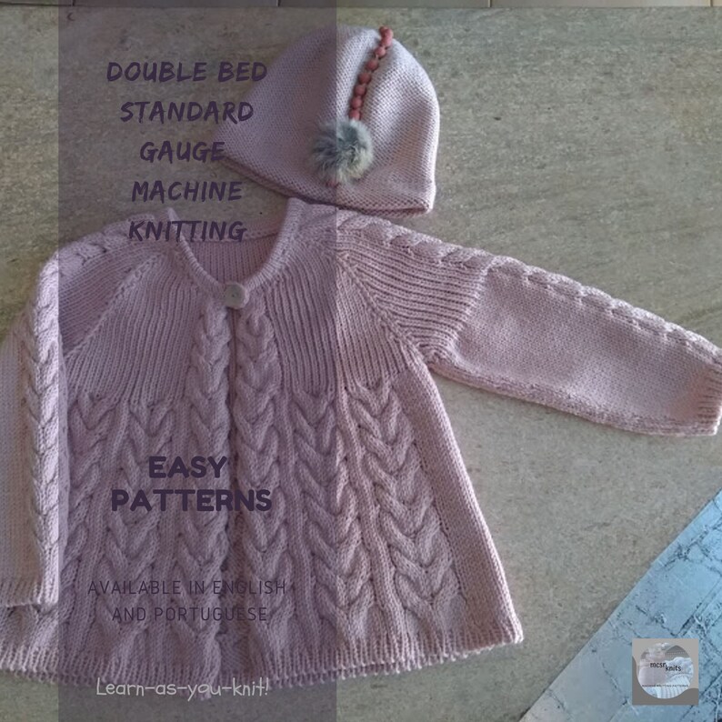 Machine Knitting Patterns Cables Coat Etsy