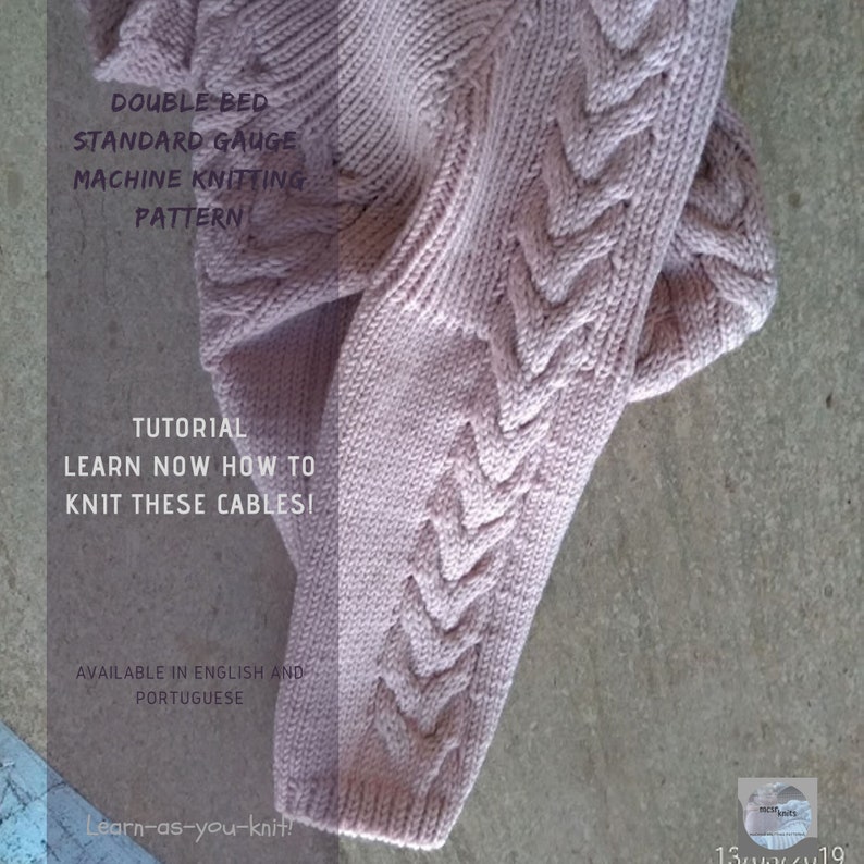 Machine Knitting Patterns Cables Coat Etsy