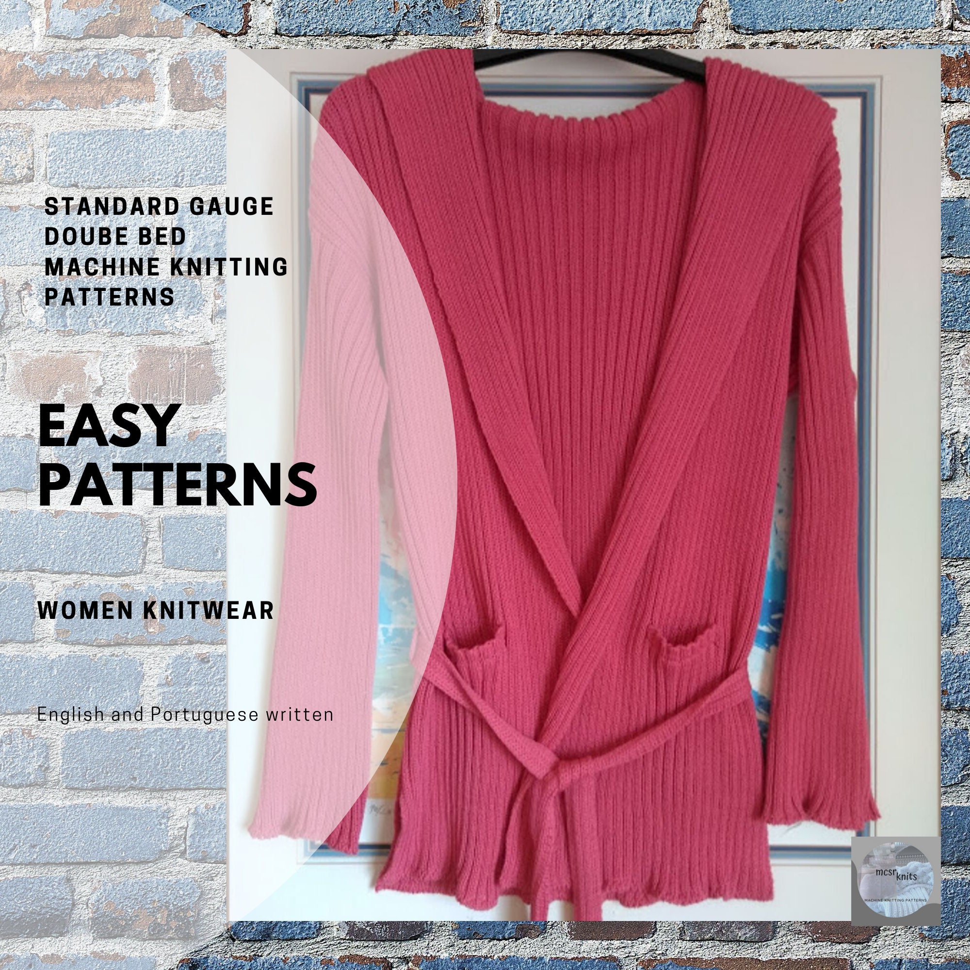 Machine Knitting Patterns Ribbed Set Etsy