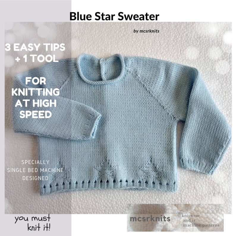 Knitting Machine Blue Star Sweater Pattern