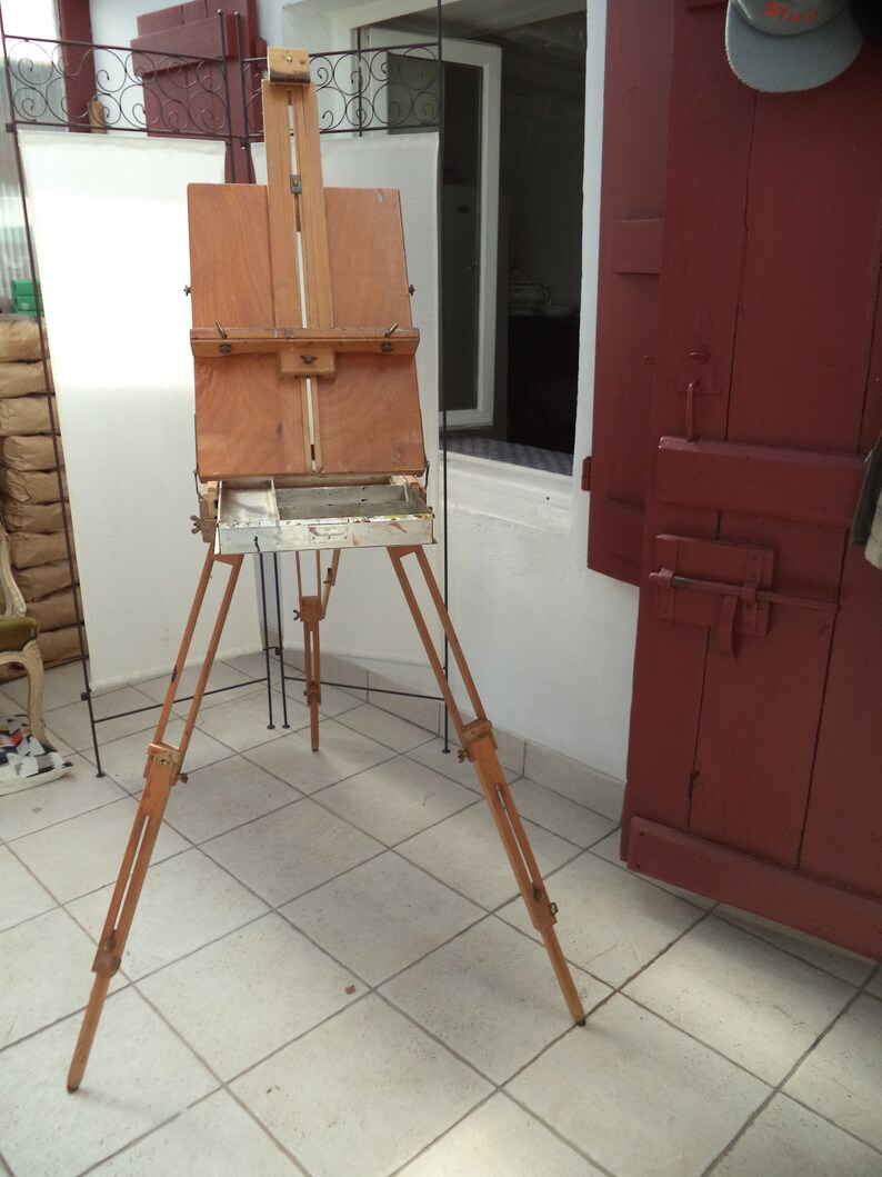 Old Country Bridge Legged Sliding Artist Painter Brand Grumbacher 1970s Vintage Decor Loft