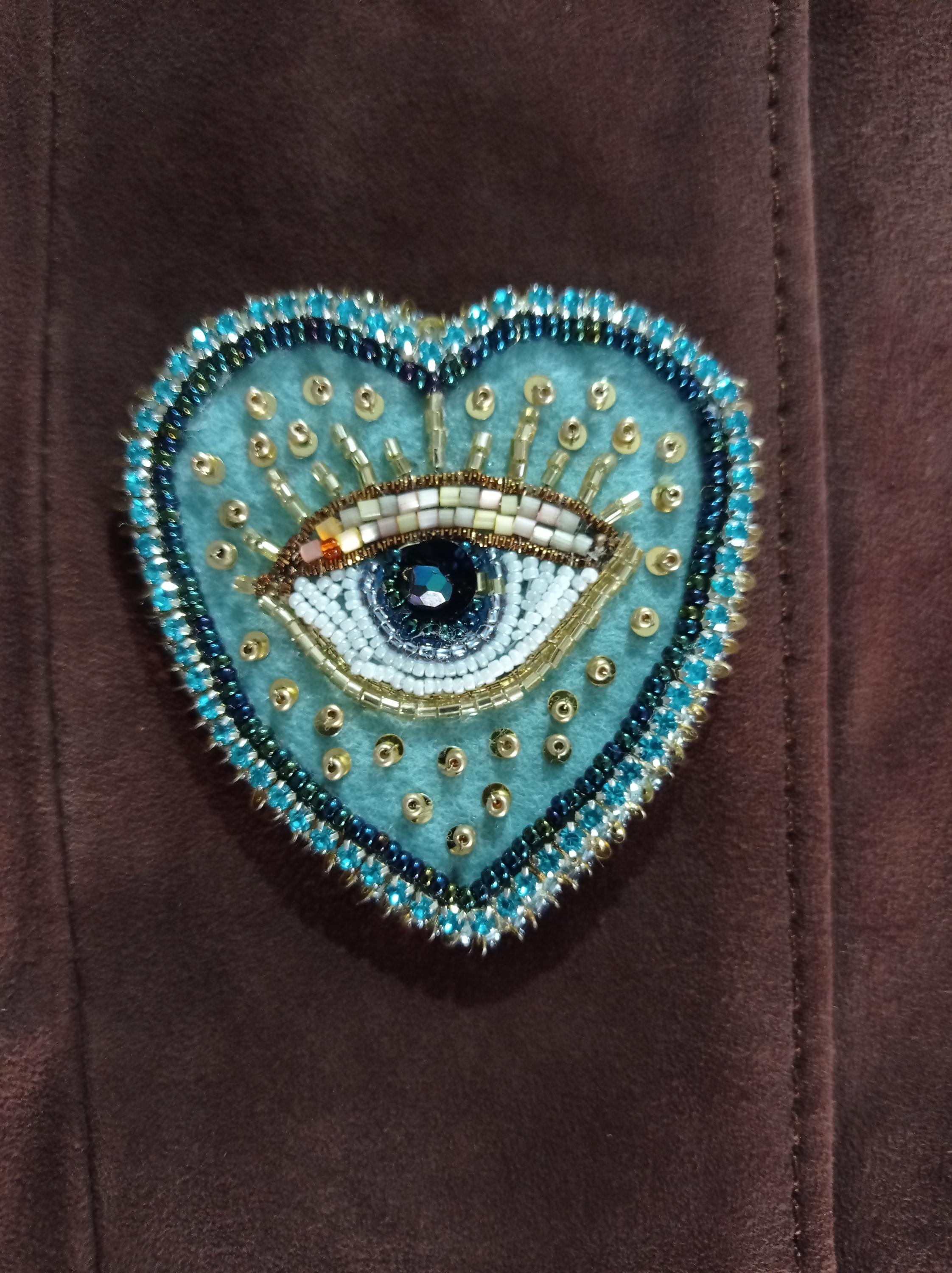 Broche Décorative Feuille Verte Et Dorée à Perles - Neuf - Idéale Pour Robe De Soirée