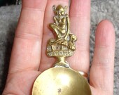 Brass Cornish Piskie Pixie Tea Caddy Spoon Vintage Joan The Wad Loose Leaf Tea Spoon