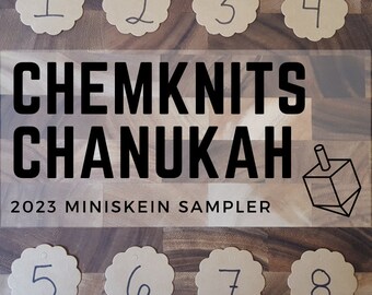 2023 ChemKnits Chanukah Sampler - 10g Mini-Skieins to Unwrap While Watching New Yarn Dyeing Videos; 100 g total weight in DK or Sock