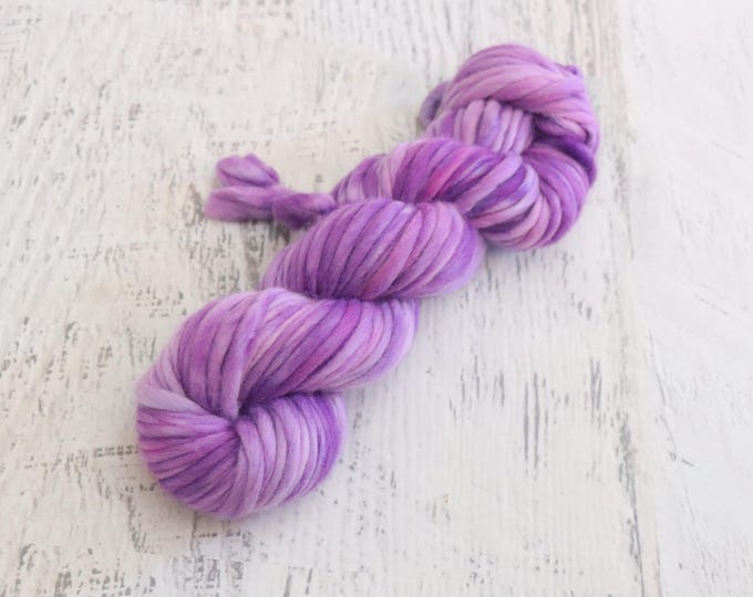 Purple Tonal Super Bulky Single Ply Yarn (100% Merino Wool) Hand Dyed ...