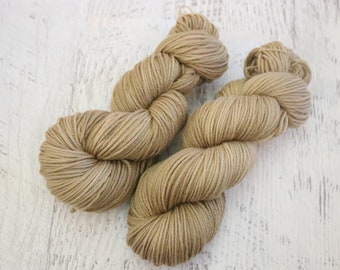 Walnut Dyed DK Weight Yarn (100% Superwash Merino) Hand Dyed in a medium brown - 100 g
