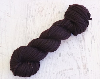 Super Dark Burgundy Bulky Weight Yarn (100% Superwash Merino) Hand Dyed in with some heathered tones - 100 g