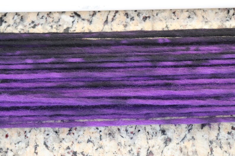 Gradient Super Bulky Weight Yarn 100% Wool, 44 Yards, 100 g hand dyed in a variegated purple and black gradient 100 g image 2
