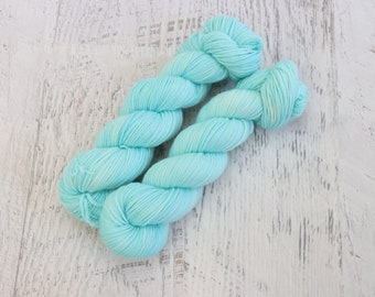 Pale Blue Tonal DK Weight Yarn (100% Superwash Merino) Hand Dyed in a pale blue tones - 100 g