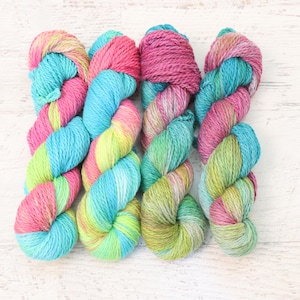 Variegated Worsted Weight Yarn (80/20 Merino Wool/ Alpaca) Hand dyed in a blended rainbow - 100 g