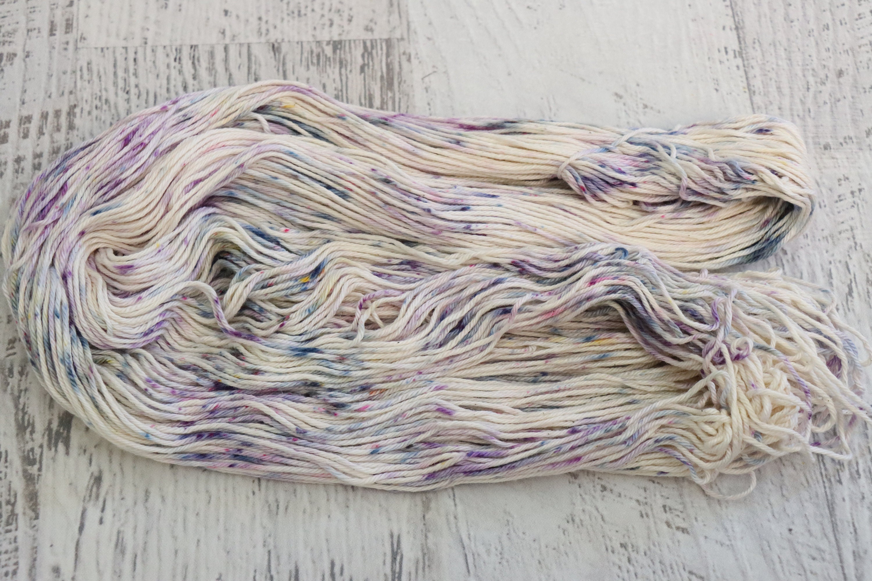 Speckled Worsted Weight Cotton Yarn 7525 Cotton/acrylic Hand Dyed