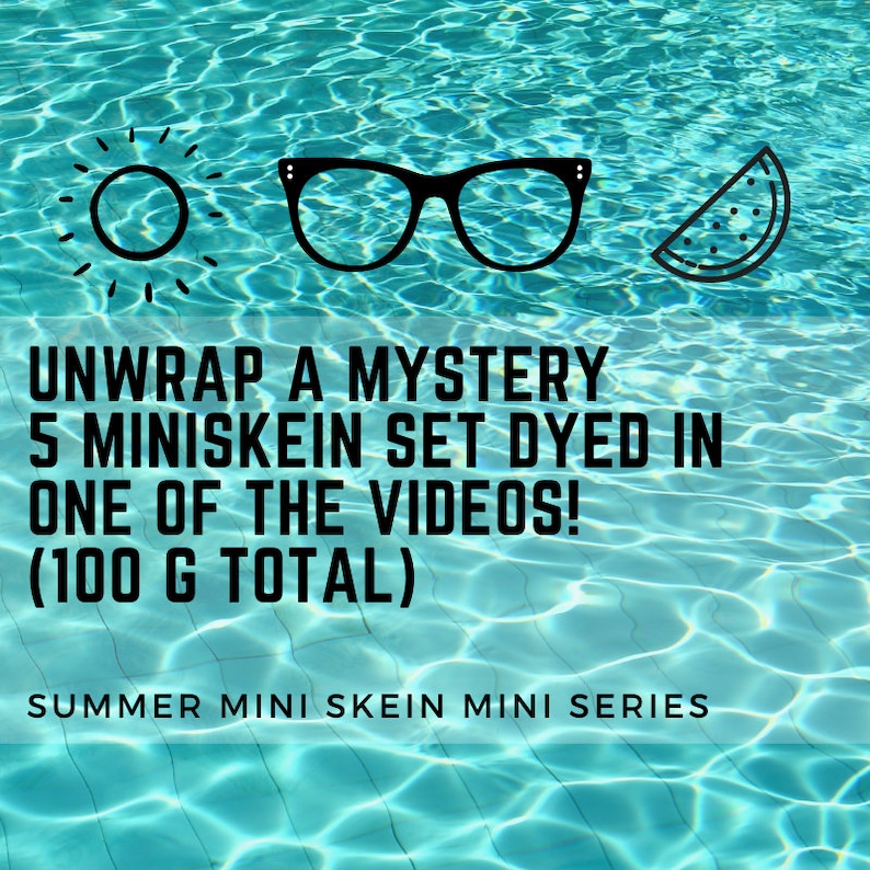 2024 ChemKnits Summer Yarn Set: Mystery five 20 g minis to Unwrap & Watch New ChemKnits Tutorials Yarn Dyeing Videos 100 g SMSMS image 2