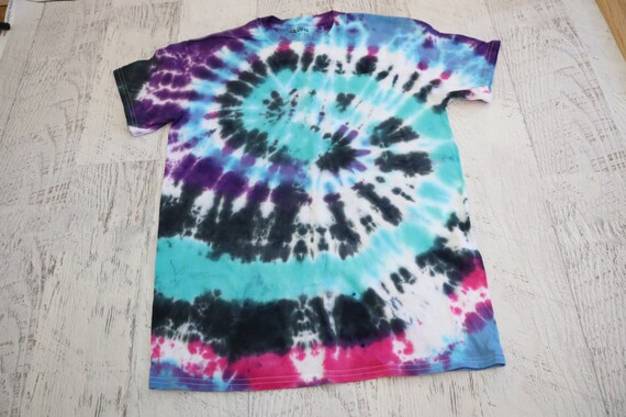 Adult M 100 Cotton Tie Dyed T shirt in Purple Teal Black Pink