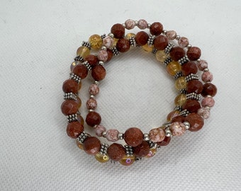 Bracelet à trois brins avec perles de bronzite