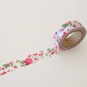 Buntes Washi Tape mit Blumenmuster und Akzenten in Gelb – Frühlings Washi Tape, für Planer Accessoires, zum Basteln, Scrapbooking, Planen, Kartenbasteln