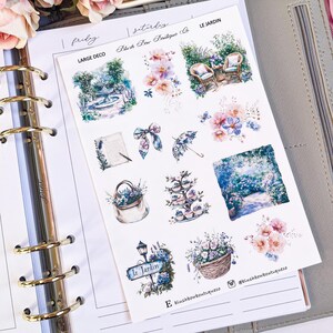Stickers Le Jardin Déco || Premium ou mat transparent || Stickers floraux || Autocollants de journalisation || Grands stickers déco || Fleurs printanières