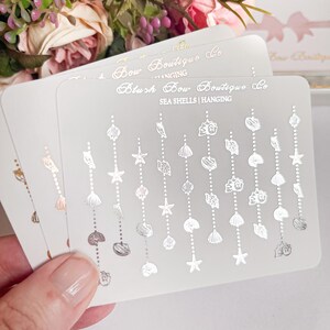 TRANSPARENT FOLIE Muscheln - Vertikale Teiler Aufkleber || Planer Sticker, Transparent Sticker, Aufkleber für Planner, Planer Sticker, Papier Aufkleber || Sommer