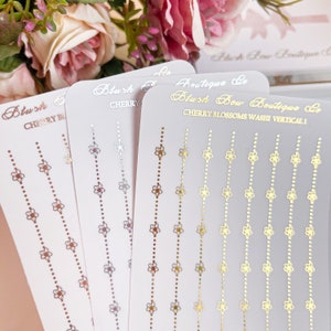 TRANSPARENT FOLIENDE Kirschblüten Vertikal 1 Washi Aufkleber || Planner Sticker, Transparent Sticker, Planer Sticker, Washi Stripe Aufkleber ||
