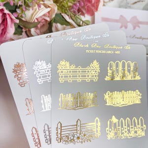 TRANSPARENT FOLIERT Lattenzäune Mix-Deko-Aufkleber || Planner Sticker, Transparent Sticker, Sticker für Planner, Planer Sticker, Papier Aufkleber || Frühlingsdeko ||
