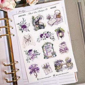 Stickers déco glycine || Premium ou mat transparent || Stickers floraux || Autocollants de journalisation || Grands stickers déco || Fleurs