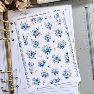 Adesivi Deco floreali Ocean Side // Premium o trasparenti opachi // Adesivi floreali // Adesivi journaling // Deco // Estate // Rilassamento