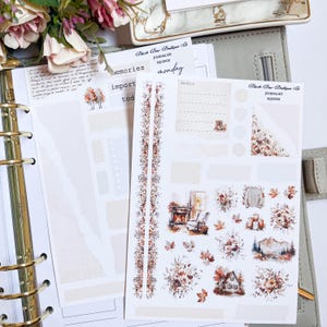 Equinox // Kit de pegatinas para diario // Mate premium o mate transparente // Pegatinas para diario // Pegatinas florales // Pegatinas de otoño // Pegatinas de otoño