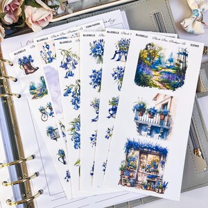Kit décoratif jacinthes des bois || Premium ou mat transparent || Déco || Journalisation || Bullet Journal || Fleurs || Papiers déchirés || Printemps